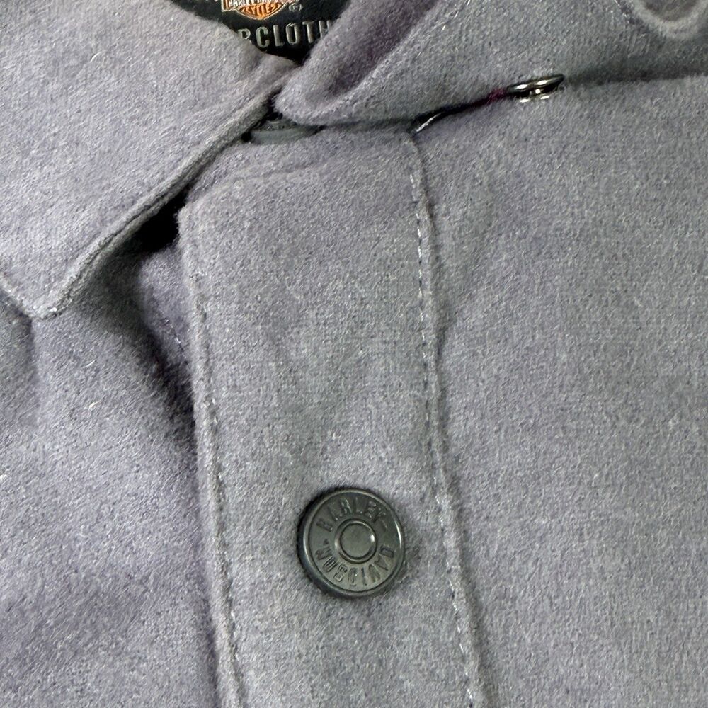 Harley Davidson Gray Button Front Willie G Skull L/S Shirt Mens Sz Large Thick N - Picture 9 of 10